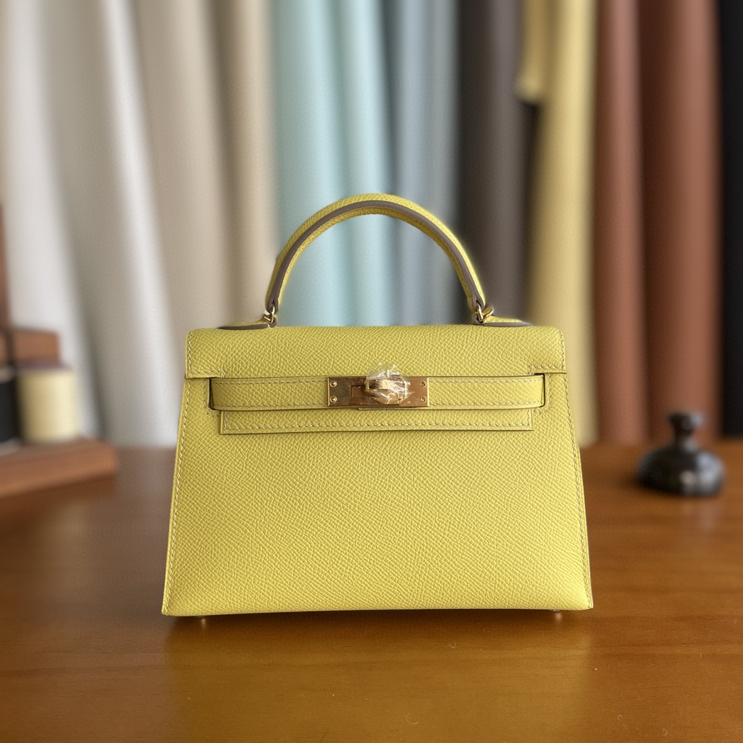 HERMèS MINIKELLY II 9R Lime Veau Epsom GOLD HARDWARE – SukiLux