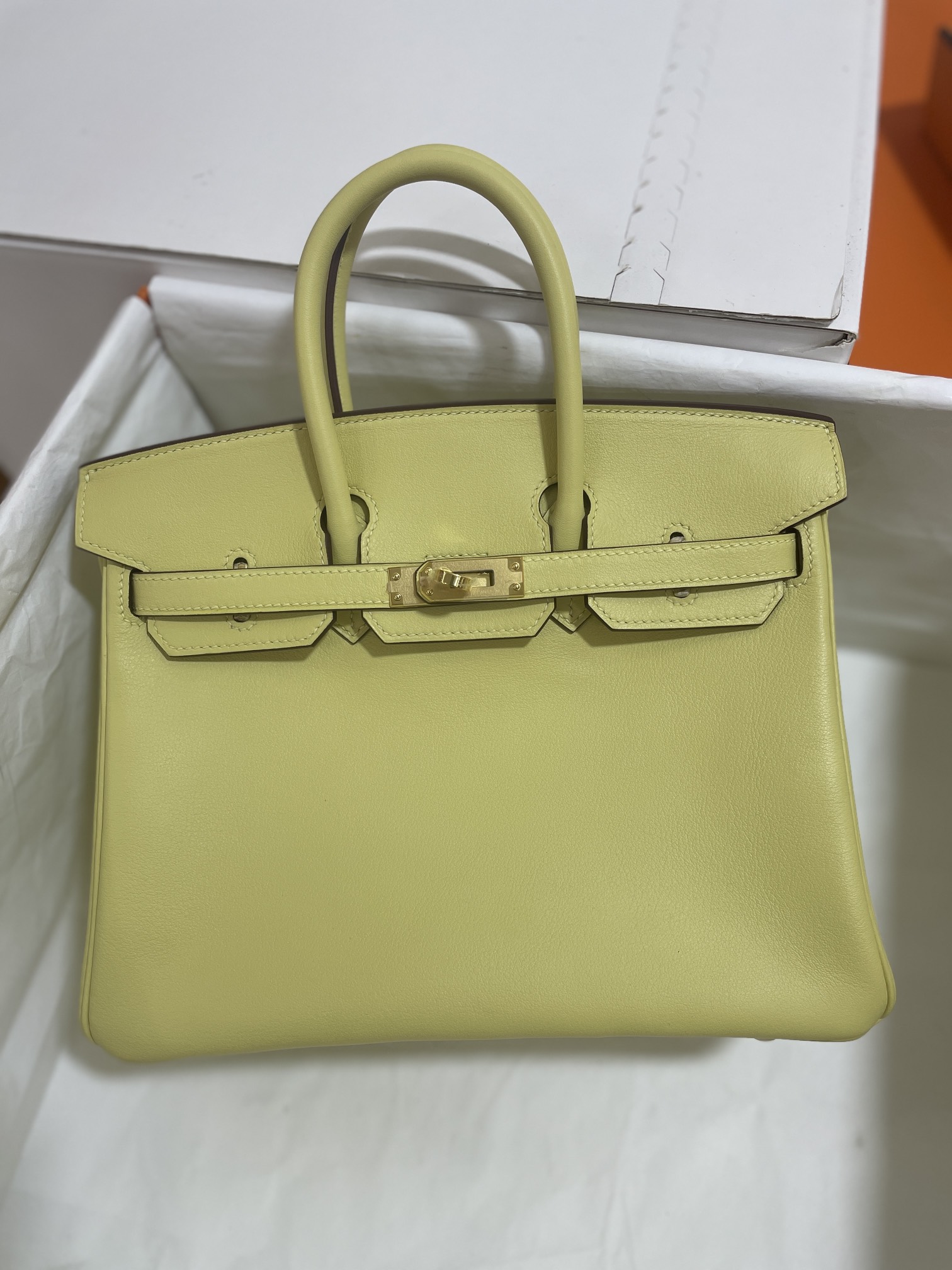 Hermes Birkin swift Light yellow Gold Hardware 25cm Full Handmade ...